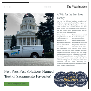 Pest Pros Pest Solutions Named 'Best of Sacramento Favorites'