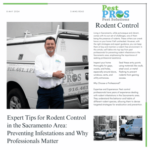 Expert Tips for Rodent Control in the Sacramento area: Preventing Infestations and Why Professionals Matter