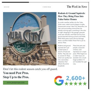 Rodents & Ground Squirrels: How They Bring Fleas Into Yuba-Sutter Homes | Pest Pros Pest Solutions